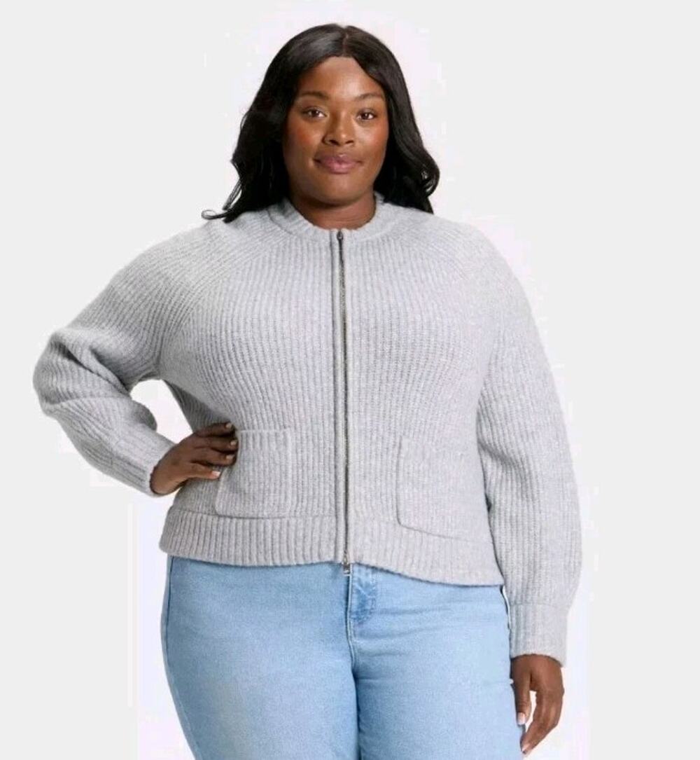 Women's Double Zip Cardigan Sweater - Ava & Viv